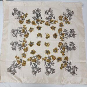 Vintage Celebritees by Vesco Women's Scarf Made Italy Polyester Yellow Flowers
